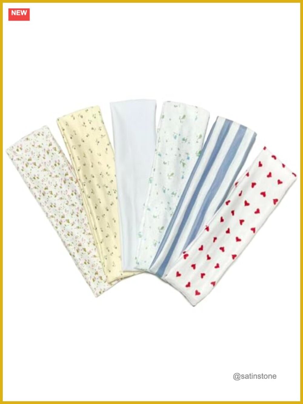 6 Pack Women's Non Slip Elastic Cotton Headbands 2 Inch Thick